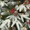 6.5ft. Pre-Lit Flocked Slim Halifax Fir Artificial Christmas Tree with Red Berries & Pinecones, Clear Lights